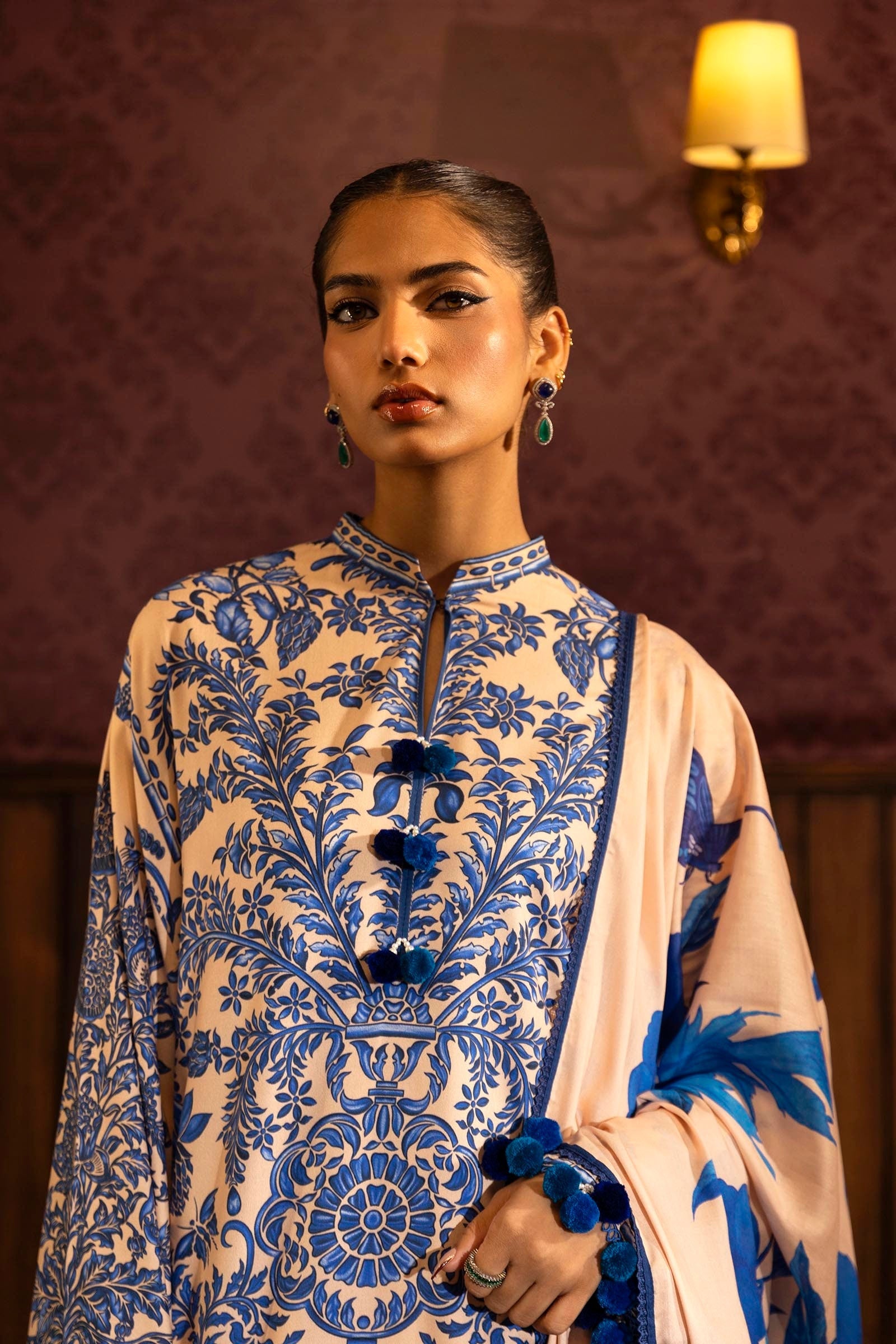Sana Safinaz | Muzlin Winter 2024 | M243-019B-3DB by Sana Safinaz - Designer Dress - Type: Ladies Clothes - Available at Sana Yasir - 100% Original
