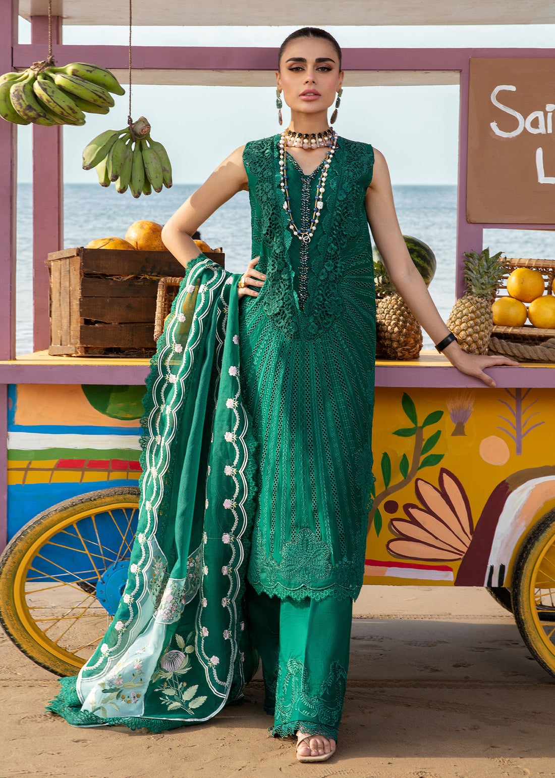 Crimson | Lawn 24 | Ulysses - Seaweed by Crimson - Designer Dress - Type: Luxury - Available at Sana Yasir - 100% Original