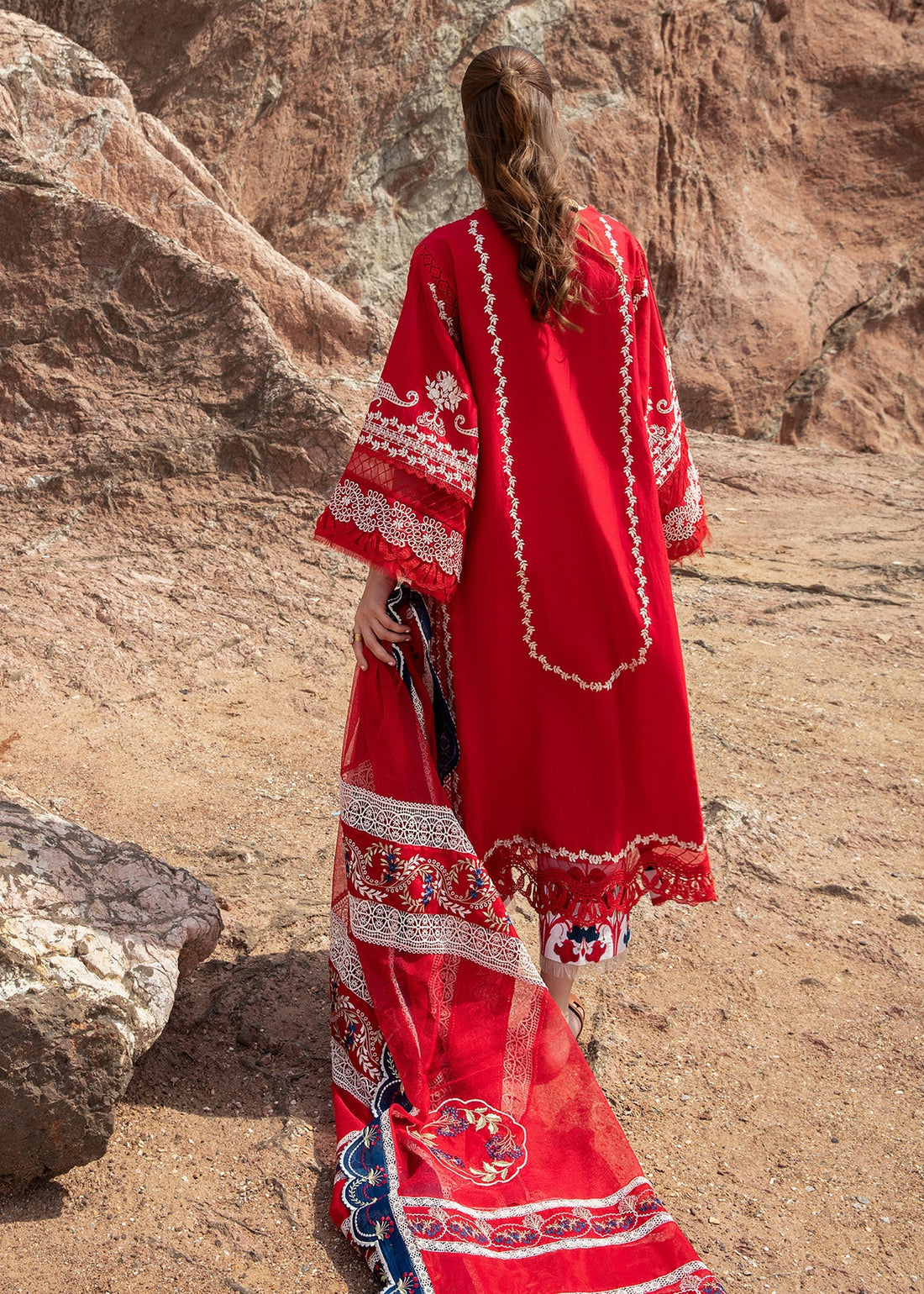Crimson | Lawn 24 | Stars of Fire - Flame red by Crimson - Designer Dress - Type: Luxury - Available at Sana Yasir - 100% Original